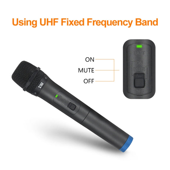 XTUGA S400 Professional 4-Channel UHF Wireless Microphone System with 4 Handheld Microphone(UK Plug)