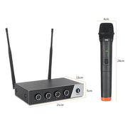 XTUGA S400 Professional 4-Channel UHF Wireless Microphone System with 4 Handheld Microphone(EU Plug)