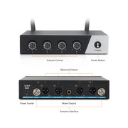 XTUGA S400 Professional 4-Channel UHF Wireless Microphone System with 4 Handheld Microphone(EU Plug)