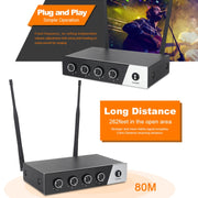 XTUGA S400 Professional 4-Channel UHF Wireless Microphone System with 4 Handheld Microphone(EU Plug)