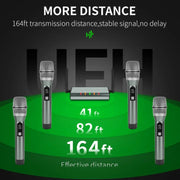 XTUGA U-F4600 Professional 4-Channel UHF Wireless Microphone System with 4 Handheld Microphone(AU Plug)
