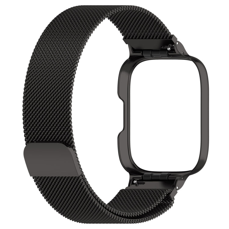 For Redmi Watch 3 Lite / Watch 3 Active 2 in 1 Milan Metal Watch Band with Watch Frame(Black) - Watch Bands by PMC TechLife | Online Shopping South Africa | PMC TechLife