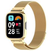 For Redmi Watch 3 Lite / Watch 3 Active 2 in 1 Milan Metal Watch Band with Watch Frame(Gold)