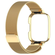 For Redmi Watch 3 Lite / Watch 3 Active 2 in 1 Milan Metal Watch Band with Watch Frame(Gold)
