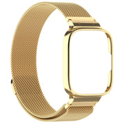 For Redmi Watch 3 Lite / Watch 3 Active 2 in 1 Milan Metal Watch Band with Watch Frame(Gold)