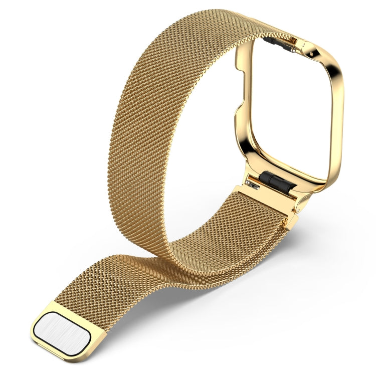 For Redmi Watch 3 Lite / Watch 3 Active 2 in 1 Milan Metal Watch Band with Watch Frame(Gold)