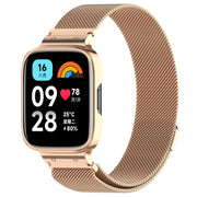 For Redmi Watch 3 Lite / Watch 3 Active 2 in 1 Milan Metal Watch Band with Watch Frame(Rose Gold)
