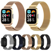 For Redmi Watch 3 Lite / Watch 3 Active 2 in 1 Milan Metal Watch Band with Watch Frame(Rose Gold)