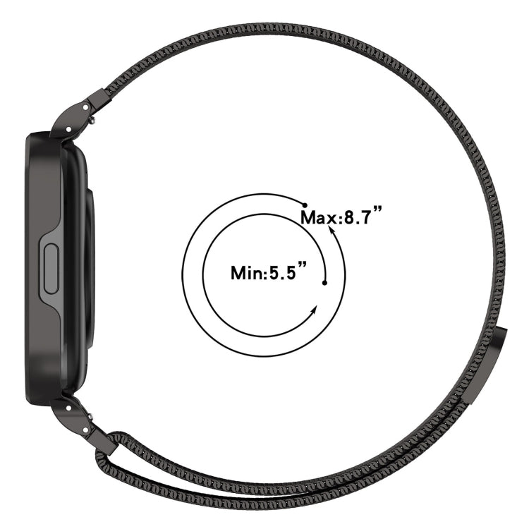 For Redmi Watch 3 Lite / Watch 3 Active 2 in 1 Milan Metal Watch Band with Watch Frame(Black) - Watch Bands by PMC TechLife | Online Shopping South Africa | PMC TechLife