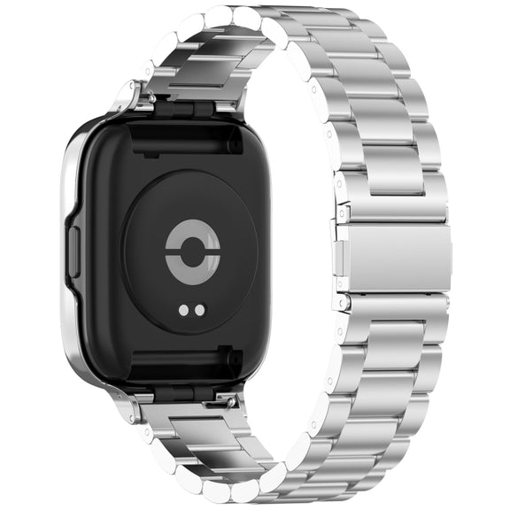 For Redmi Watch 3 Lite / Watch 3 Active 2 in 1 Three-bead Metal Watch Band with Watch Frame(Silver)