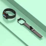 For Redmi Watch 3 Lite / Watch 3 Active 2 in 1 Three-bead Metal Watch Band with Watch Frame(Silver)