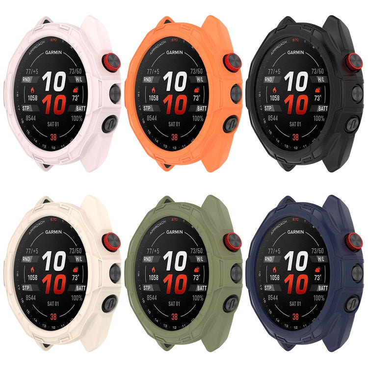 For Garmin Approach S70 47mm Armor Hollow Watch Protective Case(Midnight Blue)