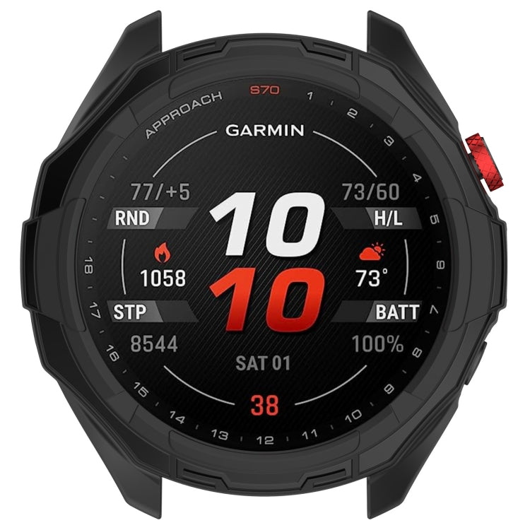 For Garmin Approach S70 42mm Armor Hollow Watch Protective Case(Black) - Watch Cases by PMC TechLife | Online Shopping South Africa | PMC TechLife