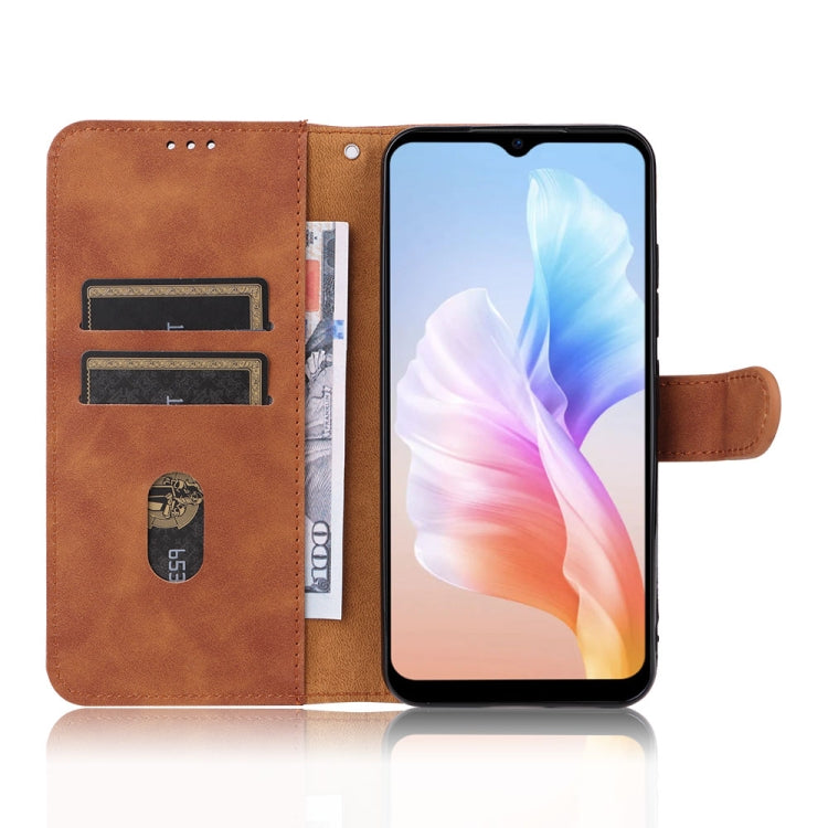 For Doogee X98 / X98 Pro Skin Feel Magnetic Flip Leather Phone Case(Brown)