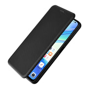 For Honor X7b Carbon Fiber Texture Flip Leather Phone Case(Black)