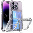 For iPhone 15 Pro Max Crystal Clear Flip Card Slot Phone Case(Transparent) - iPhone 15 Pro Max Cases by PMC TechLife | Online Shopping South Africa | PMC TechLife