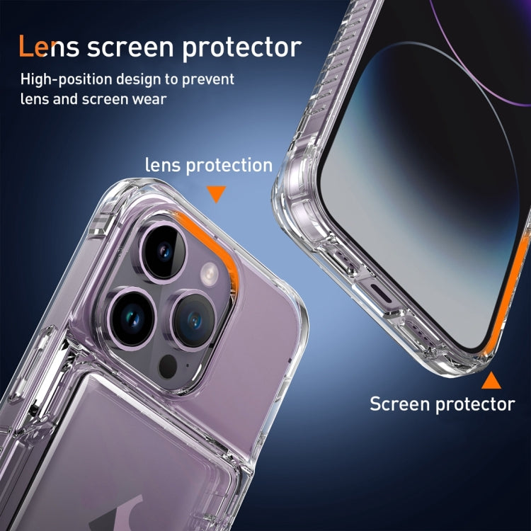 For iPhone 15 Pro Max Crystal Clear Flip Card Slot Phone Case(Transparent) - iPhone 15 Pro Max Cases by PMC TechLife | Online Shopping South Africa | PMC TechLife