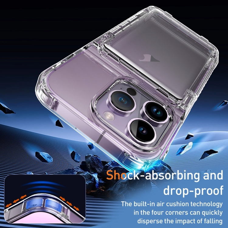 For iPhone 15 Pro Max Crystal Clear Flip Card Slot Phone Case(Transparent) - iPhone 15 Pro Max Cases by PMC TechLife | Online Shopping South Africa | PMC TechLife
