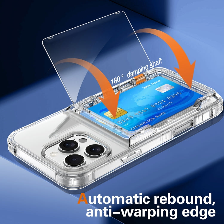 For iPhone 16 Pro Max Crystal Clear Flip Card Slot Phone Case(Transparent) - iPhone 16 Pro Max Cases by PMC TechLife | Online Shopping South Africa | PMC TechLife | Buy Now Pay Later Mobicred