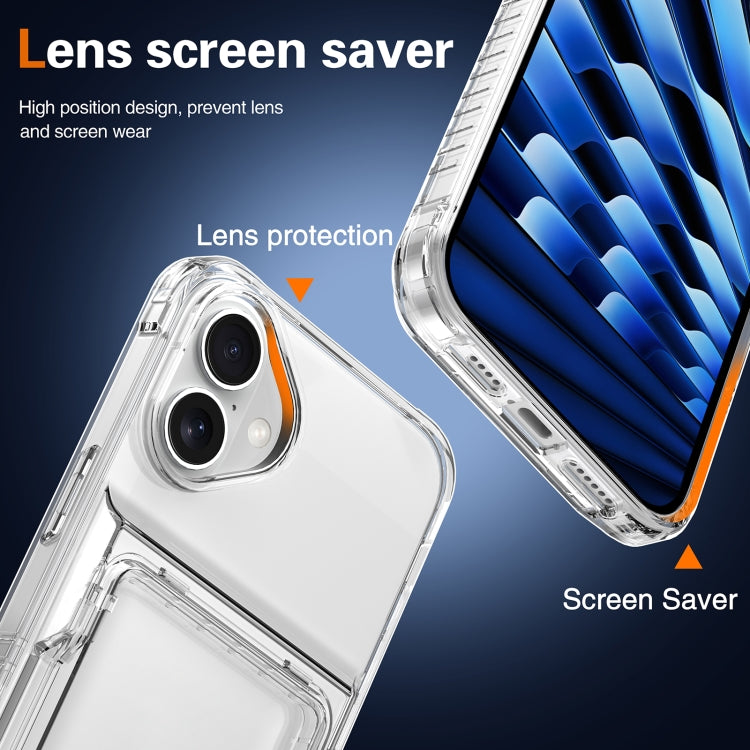 For iPhone 16 Plus Crystal Clear Flip Card Slot Phone Case(Transparent) - iPhone 16 Plus Cases by PMC TechLife | Online Shopping South Africa | PMC TechLife | Buy Now Pay Later Mobicred