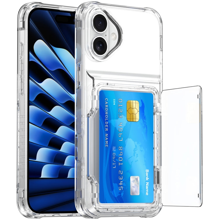 For iPhone 16 Crystal Clear Flip Card Slot Phone Case(Transparent) - free shipping - PMC TechLife - Order now!