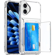 For iPhone 16 Crystal Clear Flip Card Slot Phone Case(Transparent)
