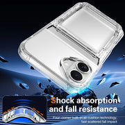 For iPhone 16 Crystal Clear Flip Card Slot Phone Case(Transparent)
