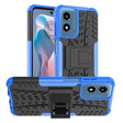 For Motorola Moto G Play 4G 2024 Tire Texture TPU + PC Phone Case with Holder(Blue) - Motorola Cases by PMC Jewellery | Online Shopping South Africa | PMC Jewellery | Buy Now Pay Later Mobicred