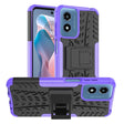 For Motorola Moto G Play 4G 2024 Tire Texture TPU + PC Phone Case with Holder(Purple) - Motorola Cases by PMC Jewellery | Online Shopping South Africa | PMC Jewellery | Buy Now Pay Later Mobicred