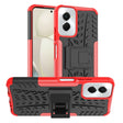 For Motorola Moto G Power 5G 2024 Tire Texture TPU + PC Phone Case with Holder(Red) - Motorola Cases by PMC Jewellery | Online Shopping South Africa | PMC Jewellery | Buy Now Pay Later Mobicred