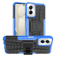 For Motorola Moto G Power 5G 2024 Tire Texture TPU + PC Phone Case with Holder(Blue) - Motorola Cases by PMC Jewellery | Online Shopping South Africa | PMC Jewellery | Buy Now Pay Later Mobicred