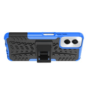 For Motorola Moto G Power 5G 2024 Tire Texture TPU + PC Phone Case with Holder(Blue)