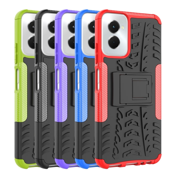 For Motorola Moto G Power 5G 2024 Tire Texture TPU + PC Phone Case with Holder(Blue)