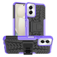 For Motorola Moto G Power 5G 2024 Tire Texture TPU + PC Phone Case with Holder(Purple) - Motorola Cases by PMC Jewellery | Online Shopping South Africa | PMC Jewellery | Buy Now Pay Later Mobicred