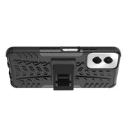 For Motorola Moto G Power 5G 2024 Tire Texture TPU + PC Phone Case with Holder(Black)