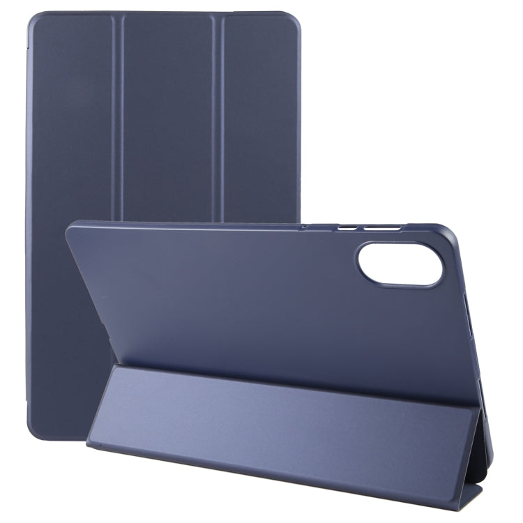 For Honor Pad X9 / X8 Pro Solid Color 3-folding Leather Tablet Case(Dark Blue) - free shipping - PMC TechLife - Order now!