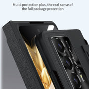 For Honor Magic V2 Shield Series Integrated Folding Phone Case(Blue+Gold)