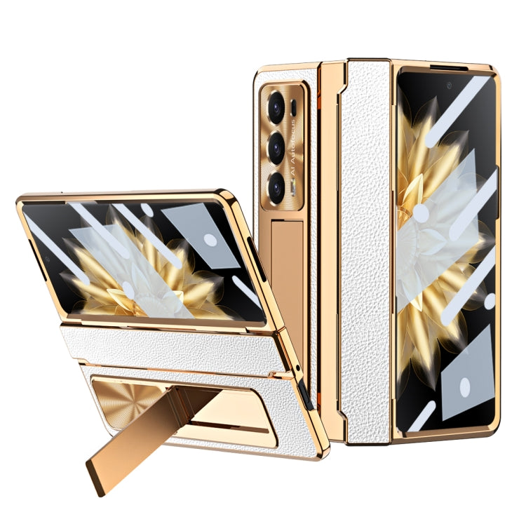 For Honor Magic V2 Shield Series Integrated Folding Phone Case(Silver+Gold) - Honor Cases by PMC TechLife | Online Shopping South Africa | PMC TechLife | Buy Now Pay Later Mobicred