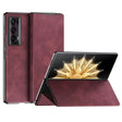 For Honor Magic V2 Celebrity Series Napa Texture Shockproof Phone Leather Case(Wine Red) - Honor Cases by PMC TechLife | Online Shopping South Africa | PMC TechLife | Buy Now Pay Later Mobicred