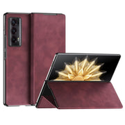 For Honor Magic V2 Celebrity Series Napa Texture Shockproof Phone Leather Case(Wine Red)