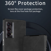 For Honor Magic V2 Celebrity Series Napa Texture Shockproof Phone Leather Case(Sapphire Blue)