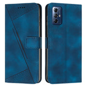 For Motorola Moto G Play 2024 Dream Triangle Leather Phone Case with Lanyard(Blue)