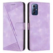 For Motorola Moto G Play 2024 Dream Triangle Leather Phone Case with Lanyard(Purple)