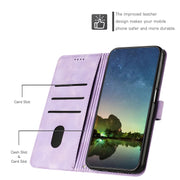 For Motorola Moto G Play 2024 Dream Triangle Leather Phone Case with Lanyard(Purple)