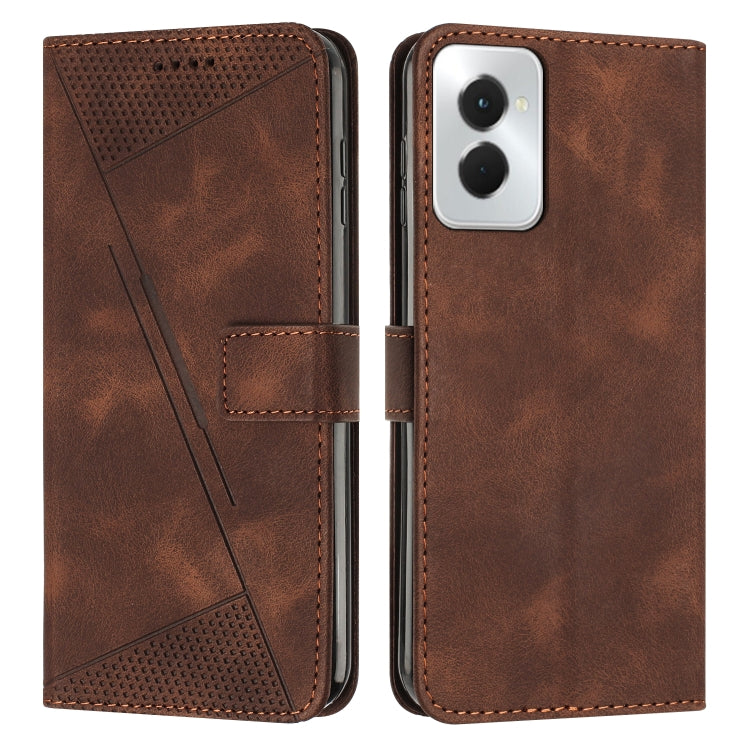 For Motorola Moto G Power 5G 2024 Dream Triangle Leather Phone Case with Lanyard(Brown) - Motorola Cases by PMC Jewellery | Online Shopping South Africa | PMC Jewellery | Buy Now Pay Later Mobicred