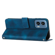 For Motorola Moto G Play 5G 2024/Moto G 5G 2024 Dream Triangle Leather Phone Case with Lanyard(Blue)