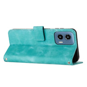 For Motorola Moto G Play 5G 2024/Moto G 5G 2024 Dream Triangle Leather Phone Case with Lanyard(Green)