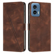 For Motorola Moto G Play 5G 2024/Moto G 5G 2024 Dream Triangle Leather Phone Case with Lanyard(Brown) - Motorola Cases by PMC Jewellery | Online Shopping South Africa | PMC Jewellery | Buy Now Pay Later Mobicred