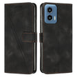 For Motorola Moto G Play 5G 2024/Moto G 5G 2024 Dream Triangle Leather Phone Case with Lanyard(Black) - Motorola Cases by PMC Jewellery | Online Shopping South Africa | PMC Jewellery | Buy Now Pay Later Mobicred