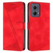 For Motorola Edge 2024 Dream Triangle Leather Phone Case with Lanyard(Red)